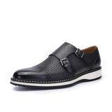 Cow Leather Monk Sport Man Oxford Casual Shoes Sneakers