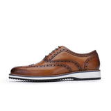 Cow Leather Brogue Sport Man Oxford Casual Shoes Sneakers