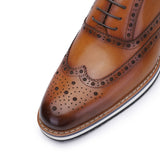 Cow Leather Brogue Sport Man Oxford Casual Shoes Sneakers