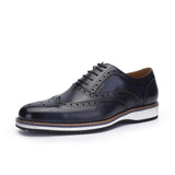 Cow Leather Brogue Sport Man Oxford Casual Shoes Sneakers