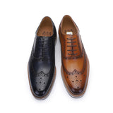 Cow Leather Brogue Sport Man Oxford Casual Shoes Sneakers