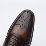 Genuine leather casual men's block derby shoes