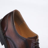 Genuine leather casual men's block derby shoes